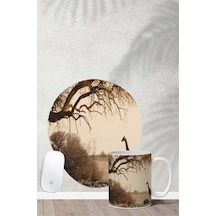 Zürafa Desenli Bilek Destekli Mouse Pad Kupa Seti Mousepad