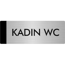 Metal Yönlendirme Levhası, Departman Kapı Isimliği Kadın Wc 7x20 Cm Gümüş Renk
