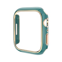 Apple Uyumlu  Watch 7 41 MM Gold Çizgili Ekran Koruyuculu Kasa Koruyucu