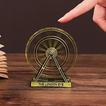 Vintage Metal İngiltere London Eye Biblo Antik Bronz 10 Cm