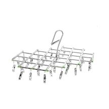 Ganzhoushop Damla Elbise Askısı Mini Döner Hat 35 Mandal Paslanmaz Çelik Kurutma Rafı Klipsli Çorap Kurutma Makinesi İç Çamaşırı Kurutma Makinesi Çoklu Klips Askısı Çok Renkli