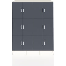 Kronos Gardrop 10 Raflı 12 Kapaklı 176x59x221 Aytaşı-antrasit/çam Antrasit/çam