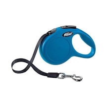 Flexi Otomatik Siyah Şerit Gezdirme Kayışı Mavi Small 5 m