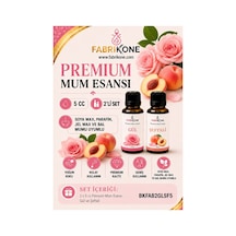 Premium Mum Esansı 5 Cc 2'li Set - Gül, Şeftali - Soya Wax, Parafin, Jel Wax Ve Bal Mumu Uyumlu Bkfab2glsf5 Karışık