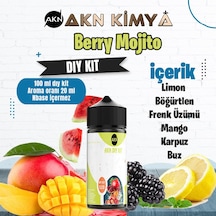 Berry Mojito Dıy Kit Limon Böğürtlen Frenk Üzümü Buz Gıda Aroması %20 Oranda Aroma İçerir Hazır Değildir 100 Ml