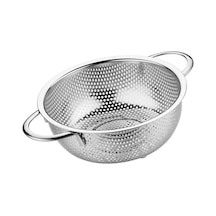 Paslanmaz Çelik Metal Yemek Süzgeci - Makarna Gıda Süzgeci Delikli Süzgeç 28.5 Cm Paslanmaz Çelik Diğer