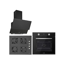 Luno 502B - CS5335B - 3420B Siyah Ankastre Set
