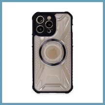 Bezos İphone 14 Pro Max Uyumlu Kılıf Prag Magneticsafe Kapak - Siyah Mbt06