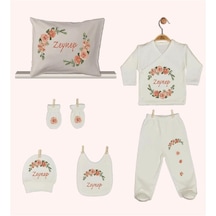 Pia Baby Gl 1946-08 İsme Özel Yastık Zıbın Set Krem