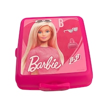 Barbie Beslenme Kutusu Pembe 4 Bölmeli Kız Figürlü 1 Adet Yemek Saklama Kabı Pembe Beslenme Çantası