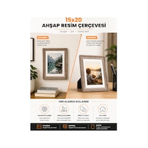 15x20 Ahşap Resim Çerçevesi Masaüstü Ve Duvara Asılabilir Fotoğraf, Poster Ve Sertifika Çerçevesi Doğal Ahşap Görünümlü 34214235