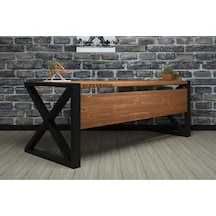 Silver Ahşap Bilgisayar Masası 200x85x76 C-ön Ahşap Açık Ceviz
