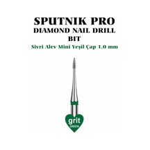 Elmas Sivri Alev Mini Freze Yeşil Çap 1,0mm