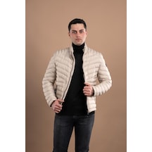 Slimfit Dik Yaka Fermuarlı Erkek Puffer Mont 001