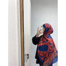 Modakaşmir Aminenesil Etnik Desen Turuncu Renk Soft Pamuk Şal Açık turuncu