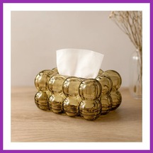 Bezos Dekoratif Bulut Peçetelik Yaylı 19x13x9 Cm - Kahverengi Şeffaf Bty Kahverengi - Şeffaf