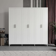 Rodos 6 Kapaklı Komple Mdf Beyaz Gardırop