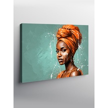 Kanvas Tablo Turuncu Afrikalı Kadın