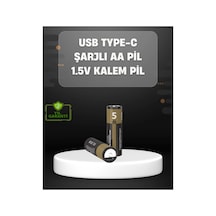 Usb Type-c Girişli Şarjlı Aa Lityum Pil 1.5v Sabit Çıkış 3200mwh 2'li Paket Çok Renkli