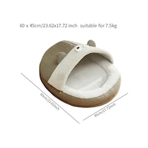 Homyl Pet Mağara Yatağı Yıkanabilir Sıcak Kulübe L-gri