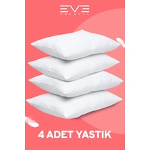 Eve Tekstil 4 Adet Micro Silikon Elyaf Nonwoven Yıkanabilir Antialerjik Ev Ve Hotel Yastık 50x70cm 700 Gr Beyaz