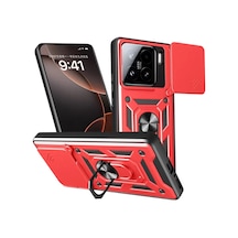 Newface Xiaomi Mi 15 Kılıf Pars Lens Yüzüklü Silikon - Kırmızı