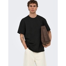 Only & Sons Kian Life Erkek Siyah Tişört 22028692-b
