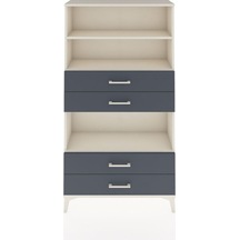 Arges Dolap 3 Raflı 4 Çekmeceli 88x30x163 Aytaşı-antrasit Aytası