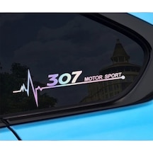 Peugeot 307 Yan Cam Sticker Oto Kapı 20 Cm X 7 Cm Renkli