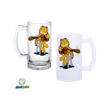 Garfield Kulplu Bira Bardağı Buzlu Veya Şeffaf Seçenekli 0289