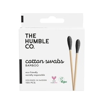 - Humble Brush Cotton Swabs - Black, Bambu Kulak Çubuğu Siyah, Çevre Dostu Pamuklu Kulak Çubukları, Plastik İçermeyen Ambalaj, Doğal Renkli Pamuktan Kulak Çubukları