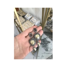 Taşlı Vintage Küpe Çok Renkli