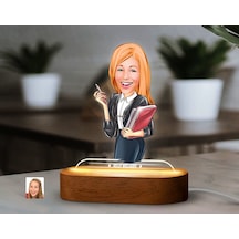 Bk Gift Kişiye Özel Kadın Karikatürlü Dekoratif 3d Biblo Led Işıklı Gece Lambası-14, Sevgiliye Hediye, Arkadaşa Hediye, Doğum Günü Hediyesi Kobitmeyen