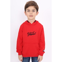 Toontoy Erkek Çocuk Nakışlı Sweatshirt Kırmızı