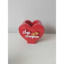 Dekoratif Seni Seviyorum Kalp Saksı