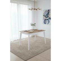 Dfy102 Mdf Yemek Masası Modern Mutfak Masası 4-6 Kişilik Dekoratif Salon, Yemek Odası, Mutfak Masası Koyu Ceviz-beyaz
