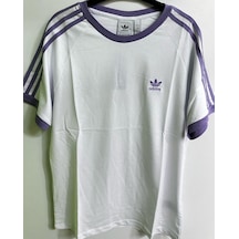 Adidas Ia4846 Beyaz Mor Çizgili Tshirt