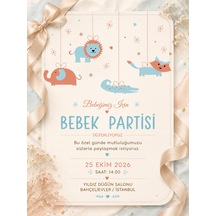 1000 Adet Ekonomik Baby Shower Davetiyesi Ve Zarf 020-027