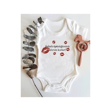 Babylimon Sabah Öpücüğü Kısa Kol Organik Bebek Body Beyaz - 132207515 Beyaz