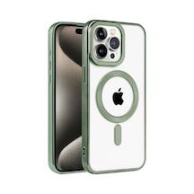 Apple İphone Uyumlu 14 Pro Max Kılıf Kronos Magsafe Kapak - Koyu Yeşil Çok Renkli