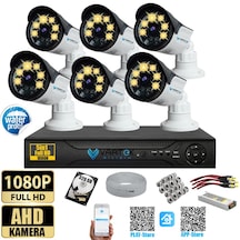 6 Kameralı Set 320 Gb Hdd Full Hd Gece Görüşlü Güvenlik Kamerası