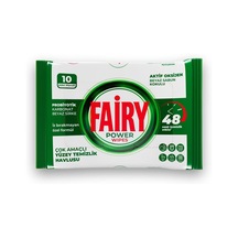 Fairy Power Wipes Yüzey Temizlik Havlusu 10 Yaprak / Beyaz Sabun / Beyaz Sirke & Karbonat Genel