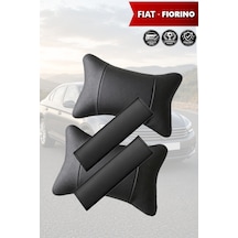Fiat Fiorino Uyumlu Deri Kemer Koruyucu Deri Yastık Lüks Siyah Set