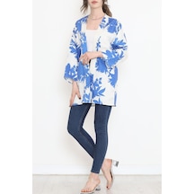 Walens Fashion - Desenli Kimono Saks - 17725.1247. 001