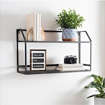 Metal Duvar Rafı Dekoratif Terek Wd-220 Siyah