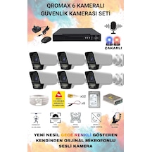 6 Kameralı Set - Yapay Zeka Özellikli Gece Renkli Sesli Fullhd 5mp Lensli 9 Warm Ve Çakar Ledli Güvenlik Kamerası Seti 5909ws-108