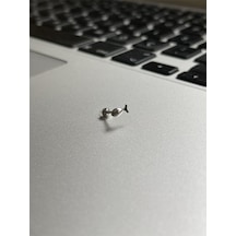316 L Cerrahi Çelik Dudak Kıkırdak Helix Tragus Piercingi Balık Detaylı Piercing Siyah - Mavi