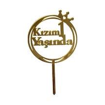 Kızım 1 Yaşında Yazılı Aynalı Pleksi Altın