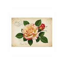 Vintage Gül Deseni Mdf Tablo