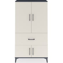 Arges Dolap Tek Raflı Tek Çekmeceli Tek Askılı 88x30x163 Antrasit-aytaşı Antrasit